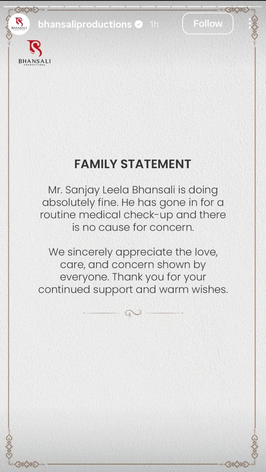 Sanjay Leela Bhansali’s family breaks silence on health reports